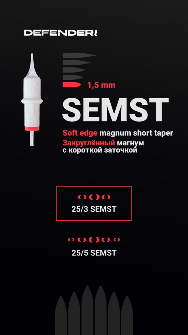 DEFENDERR PMU Cartridge | 25/03/SEMST (Soft Edge Magnum Short Taper)
